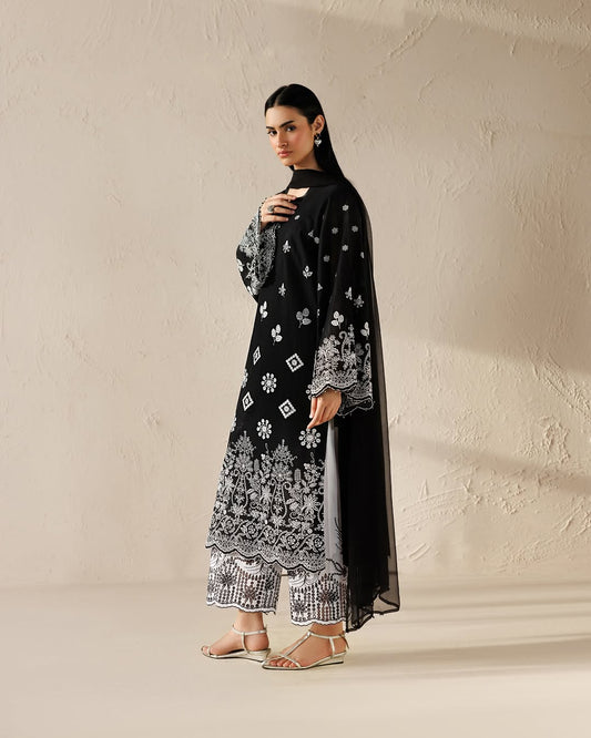 NOIR – 3PC EMBROIDERED COTTON SUIT