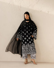 NOIR – 3PC EMBROIDERED COTTON SUIT