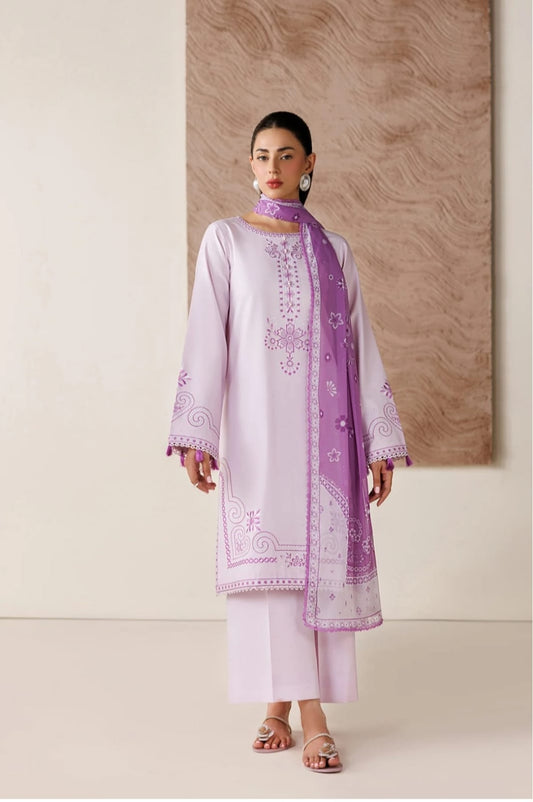 LILAC BLOOM – 3PC EMBROIDERED COTTON