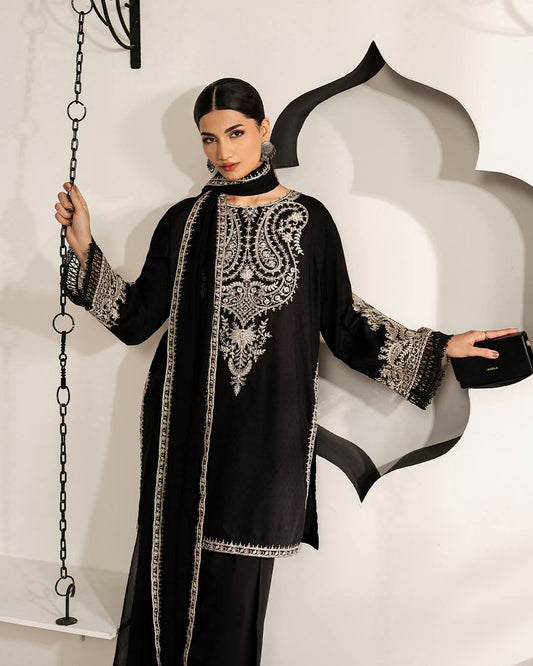BLACK AIZA – 3PC EMBROIDERED