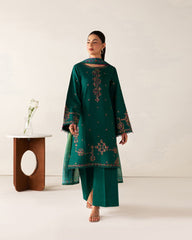 EVERGREEN – 3PC EMBROIDERED COTTON